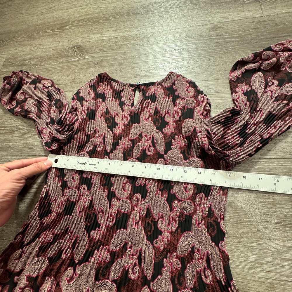 J Jill Dress Women XS Paisley Business Sheath Balloon Sleeve Wearever Collection - Picture 8 of 10